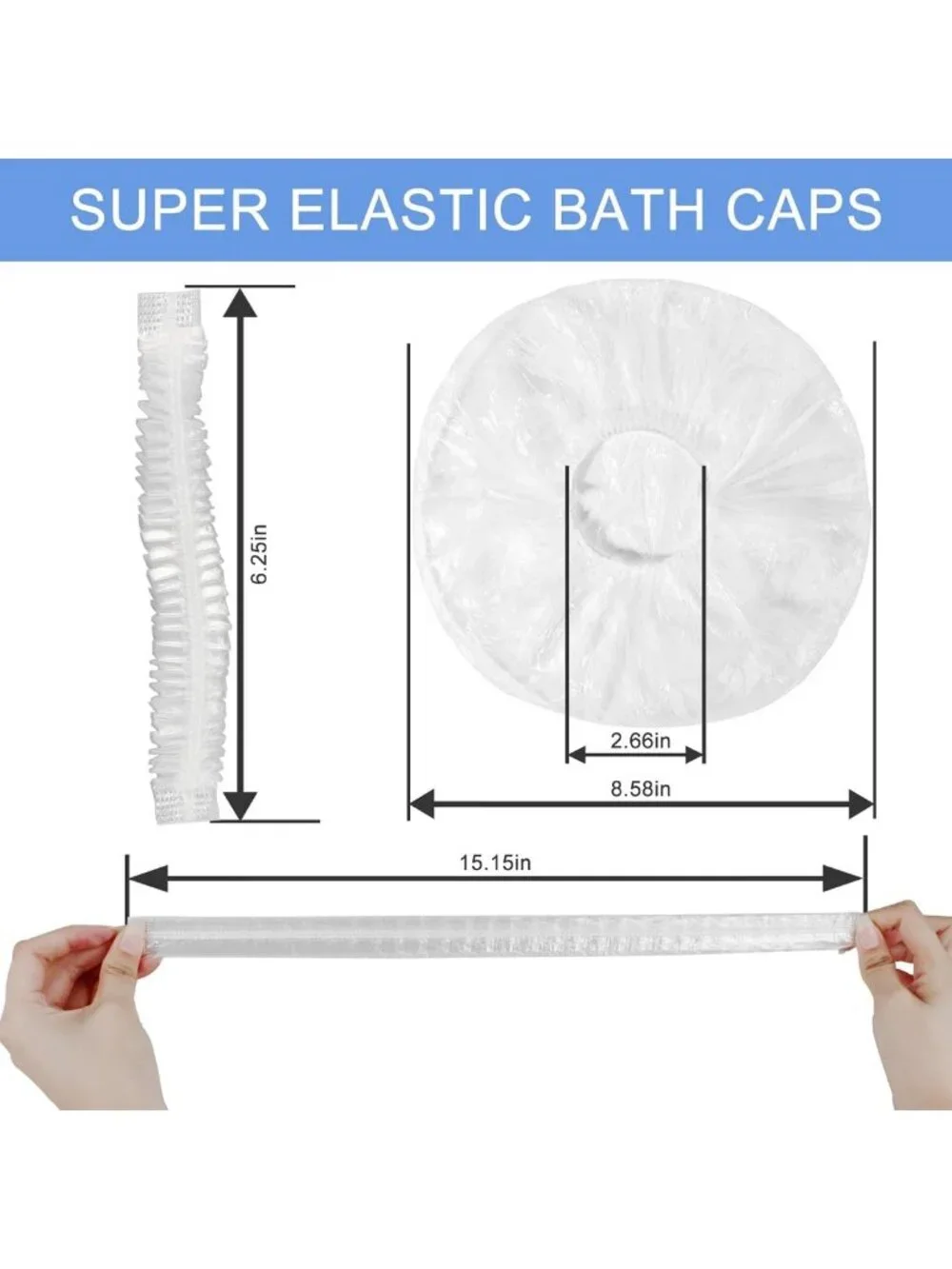 150 PCS Waterproof Disposable Shower Caps for Women & Kids - Travel & Spa Use